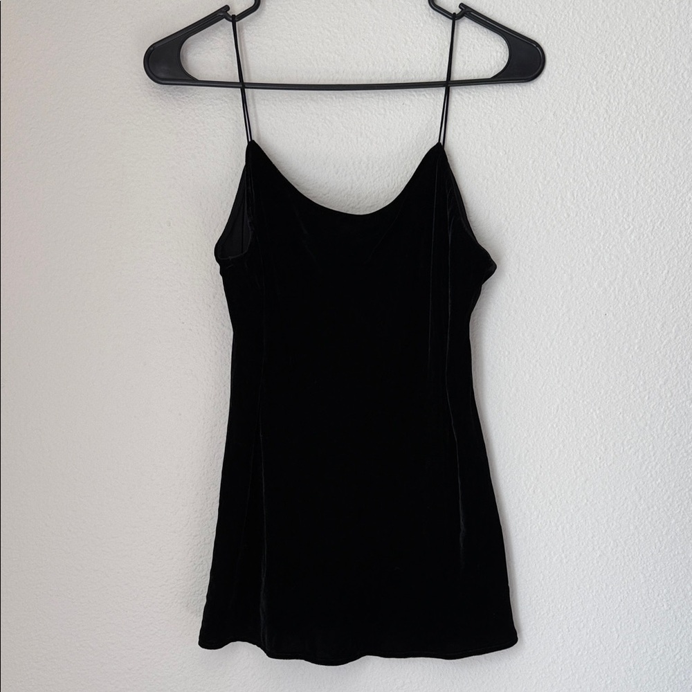 Vince. Black Velvet Silk Blend Tank